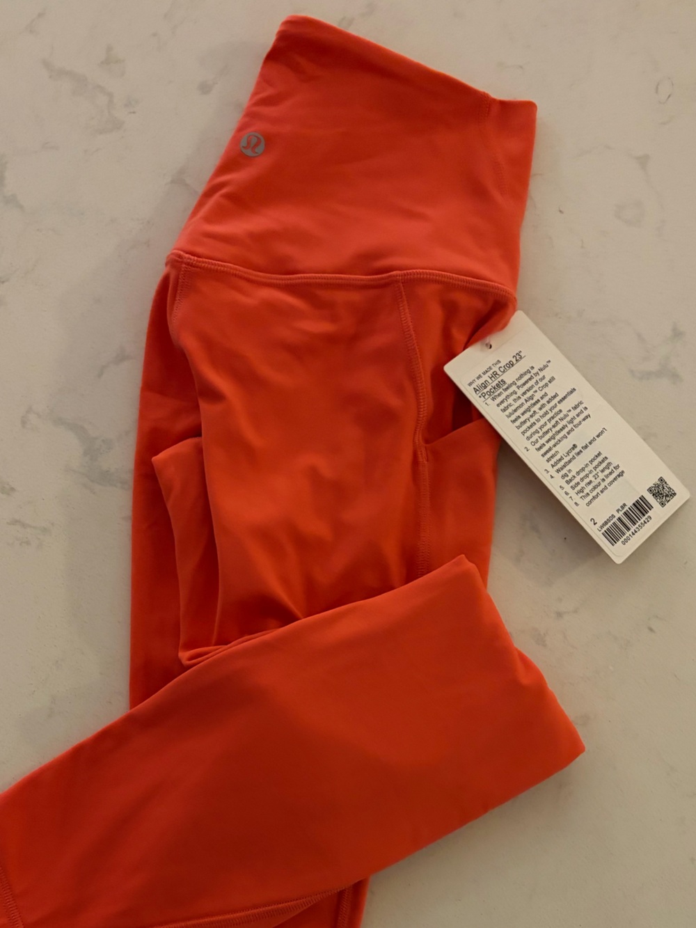 lululemon athletica Bright Orange Leggings with Side Pocket
